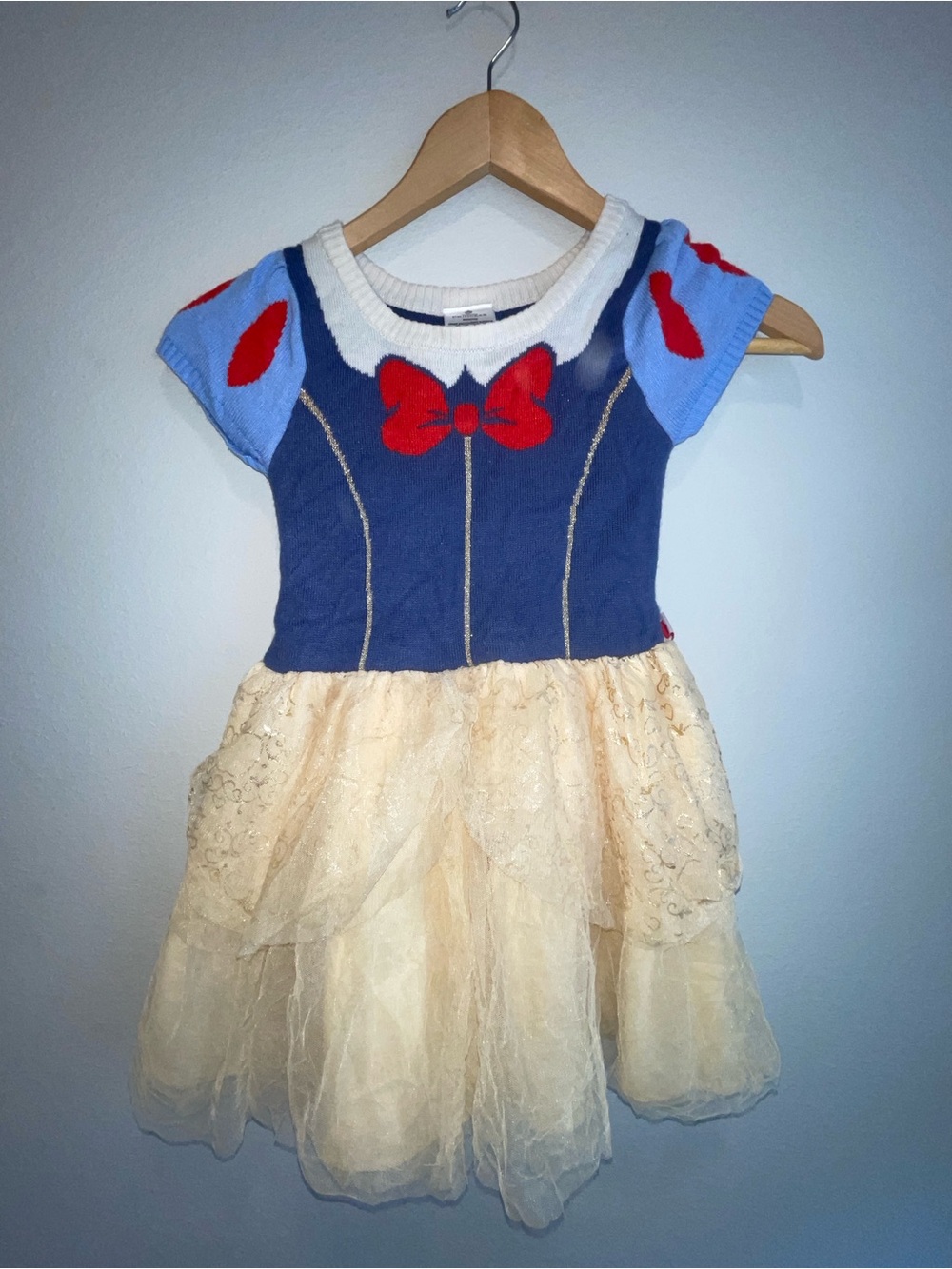 Disney Princess Snow White Cosplay Sweater Dress Tulle Tutu Toddler Girls 5T